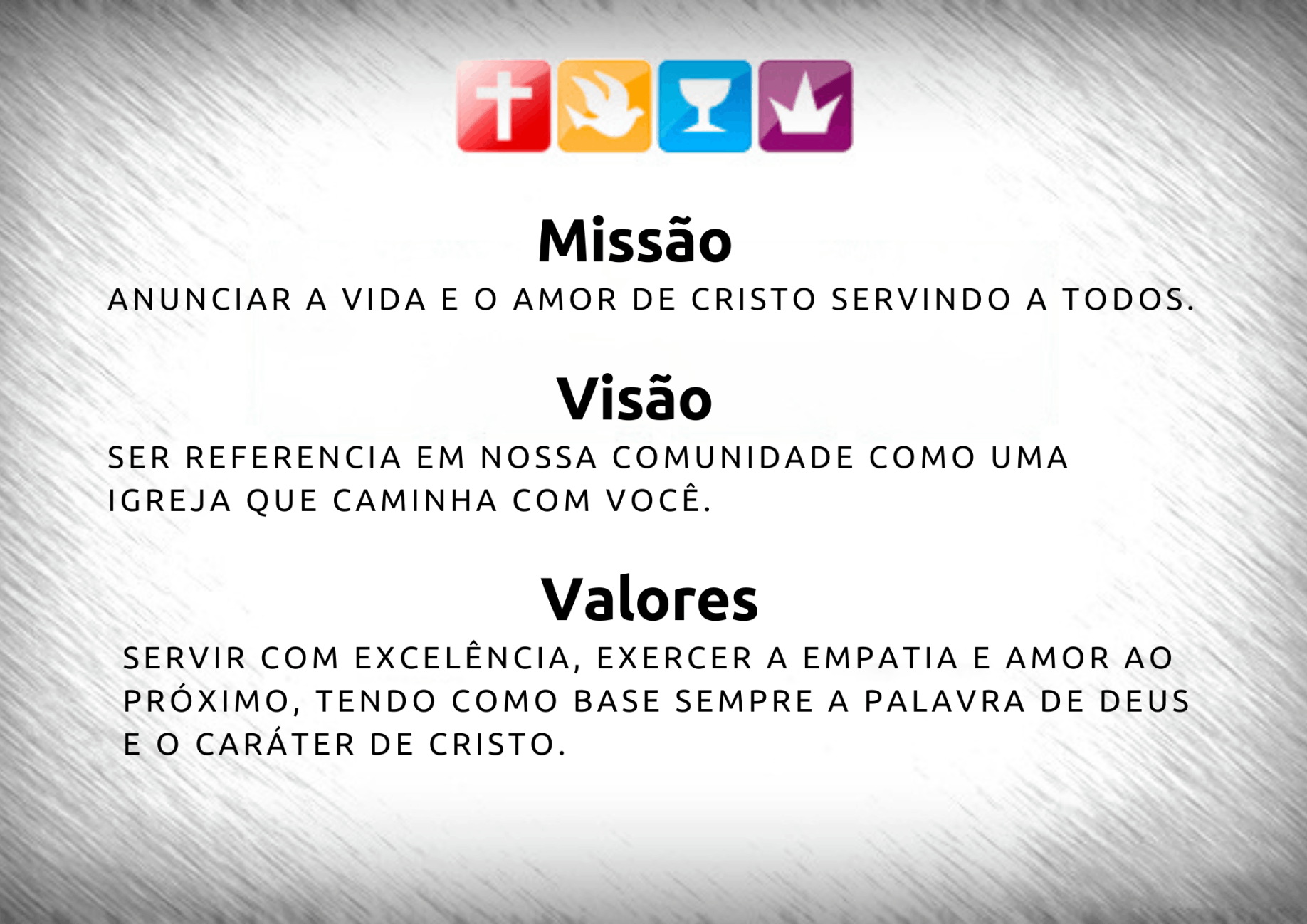 Missão, Visão e Valores da IEQ Biblioteca